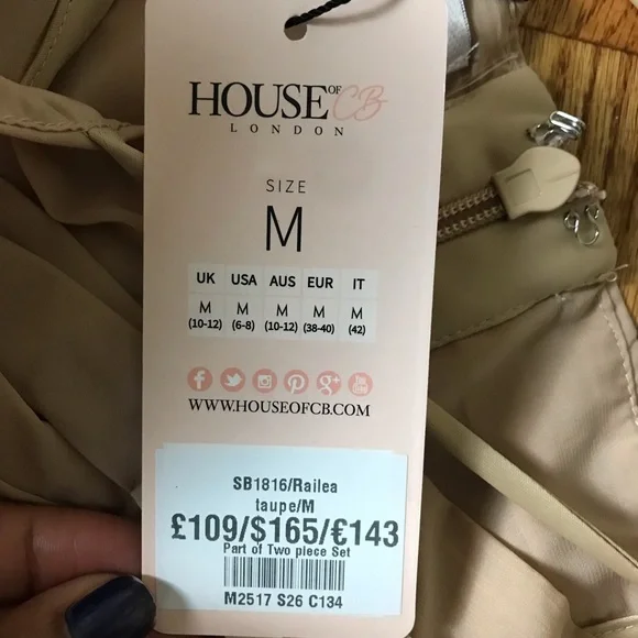 House of CB Wonmen Railea Nude Corset Ruched Midi Sheer Chiffon Dress NWT - Picture 6 of 9